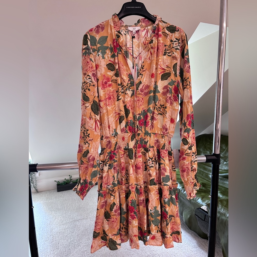 NWT NSR peasant flower print tiered Dress Romantic Boho Chic